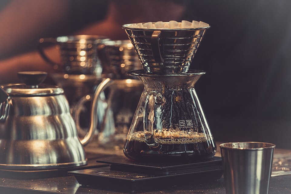 Pour-over brewing setup