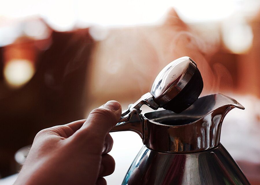 Slow Sunday — steaming coffee pot