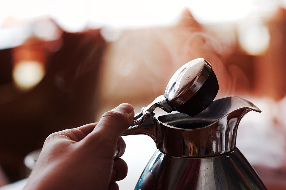 Slow Sunday — steaming coffee pot